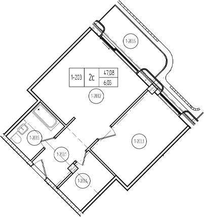 2-комн., 51.03 м², 2/9 этаж, ЖК «Лучи»