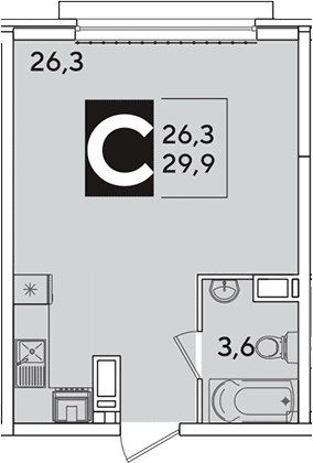 Продается 1-комн. квартира, 29.9 м²