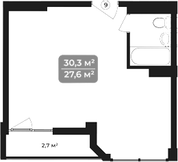 Объект, 30.3 м², 11/11 этаж, ЖК «Море»