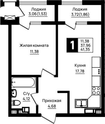 1-комн. Резиденция морей