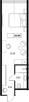 Продается 1-комн. квартира, 29.99 м²