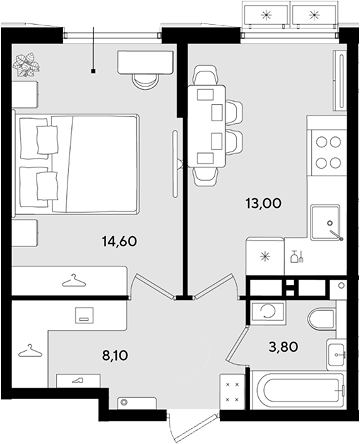 Продается 1-комн. квартира, 39.5 м²