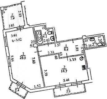 Продается 1-комн. квартира, 59.8 м²