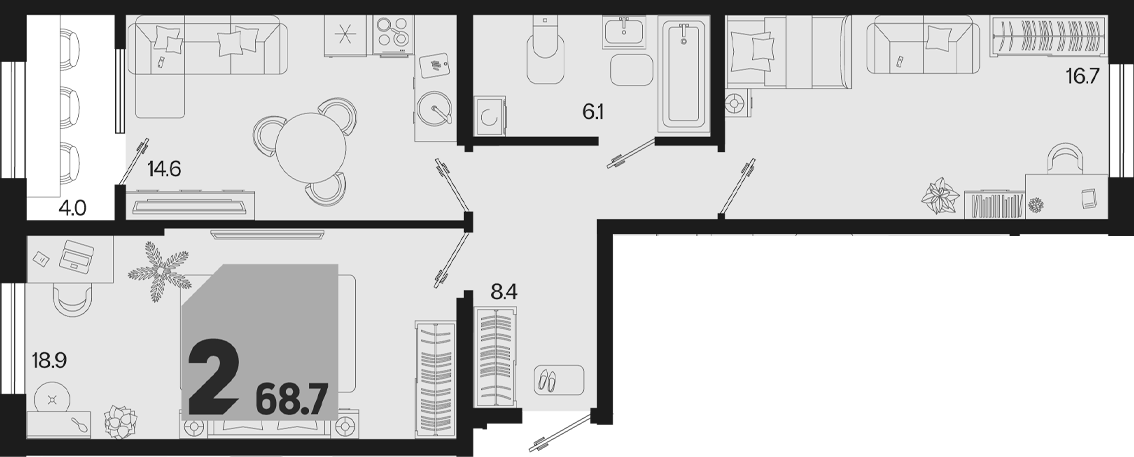Продается 2-комн. квартира, 64.7 м²