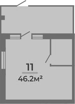 Продается 1-комн. квартира, 46.2 м²