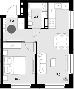 Продается 2-комн. квартира, 36.6 м²