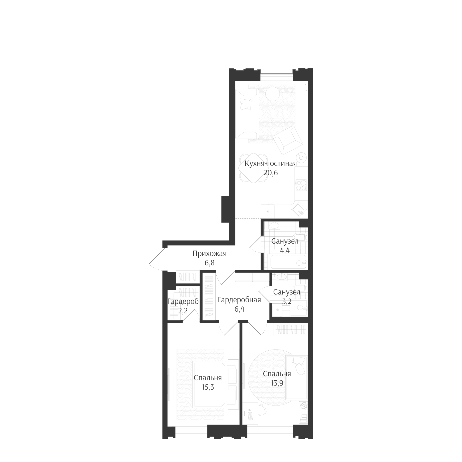 Продается 3-комн. квартира, 72.8 м²
