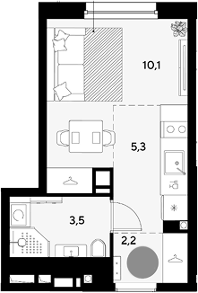 Продается 1-комн. квартира, 21.1 м²