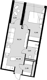 Продается 1-комн. квартира, 36.81 м²
