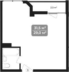 Объект, 31.5 м², 10/11 этаж, ЖК «Море»