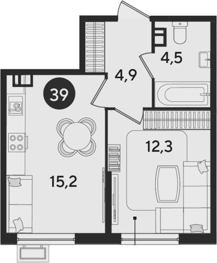 Продается 1-комн. квартира, 36.9 м²