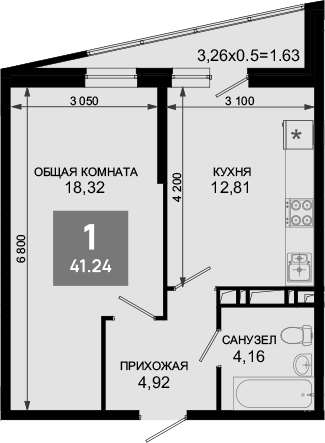 Продается 1-комн. квартира, 40.21 м²