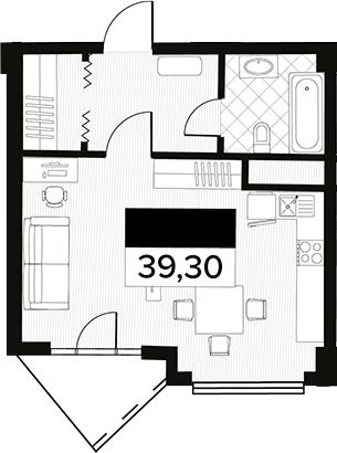 Объект, 39.3 м², 4/14 этаж, ЖК «Горизонт. AVA Сочи»