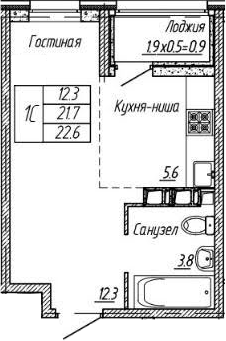 Студия, 21.7 м², 18/18 этаж, ЖК «Архитектор. ГК ЮгСтройИнвест»
