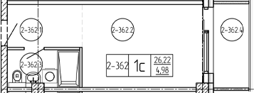 Студия, 26.82 м², 3/9 этаж, ЖК «Лучи»