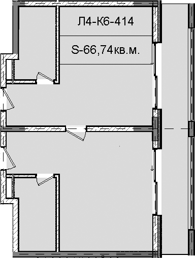 Объект, 66.74 м², 4/5 этаж, ЖК «Гостиничный комплекс Royal Beach Sochi»