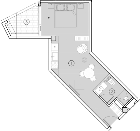 Студия, 36.6 м², 2/4 этаж, ЖК «ГК Livingston Grand Resort&Spa»