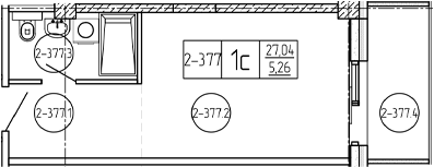 Продается 1-комн. квартира, 27.04 м²