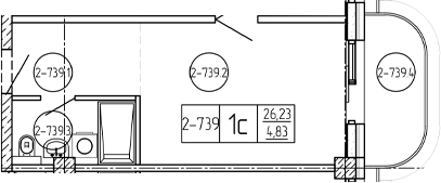 Студия, 26.23 м², 7/9 этаж, ЖК «Лучи»