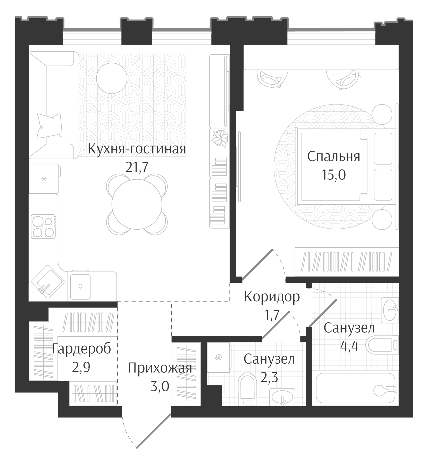 2-комн. Брют Резиденс