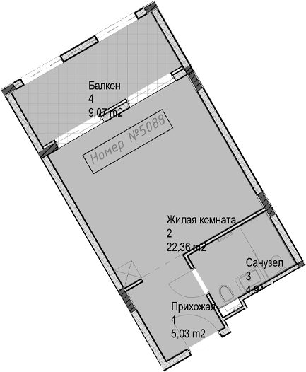Студия, 32.3 м², 5/6 этаж, ЖК «Гостиничный комплекс Николай 1»