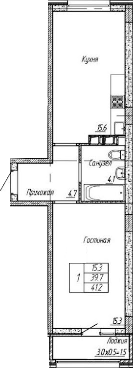 1-комн., 39.7 м², 17/18 этаж, ЖК «Архитектор. ГК ЮгСтройИнвест»