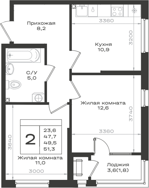 2-комн. Нагория