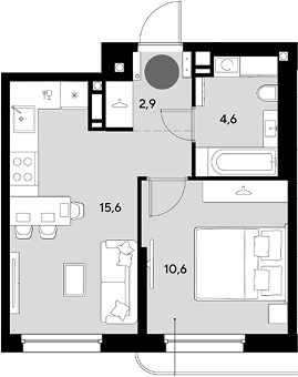 Продается 2-комн. квартира, 33.7 м²