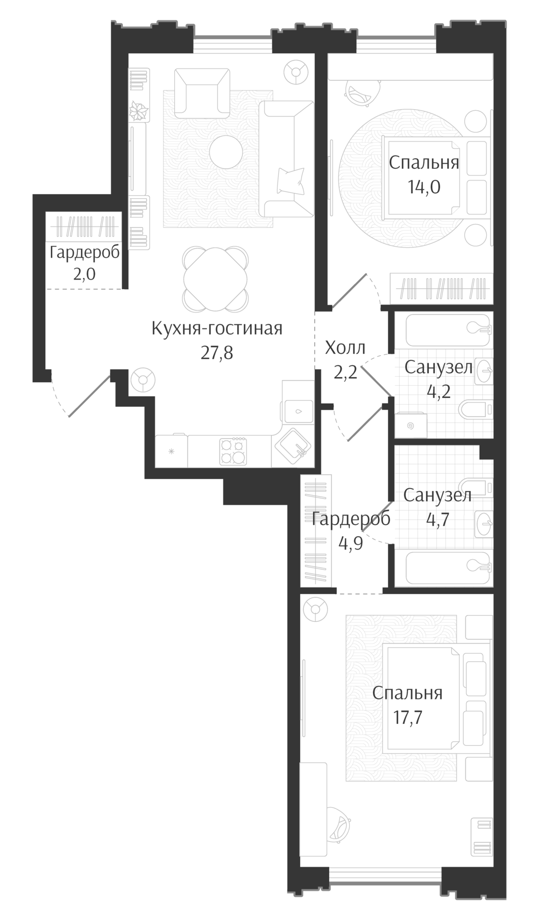 Продается 3-комн. квартира, 77.5 м²
