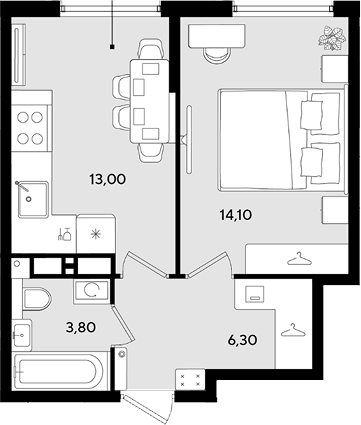 Продается 1-комн. квартира, 37.2 м²