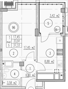 1-комн., 33.91 м², 7/10 этаж, ЖК «Agoy Park Residence by Lavicon»