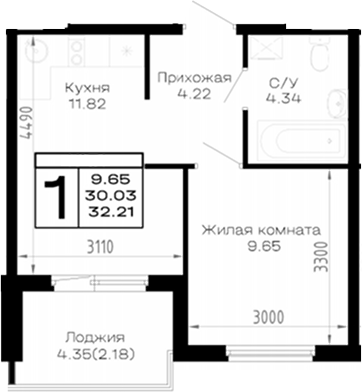 1-комн. Усадьба Гостагаевская