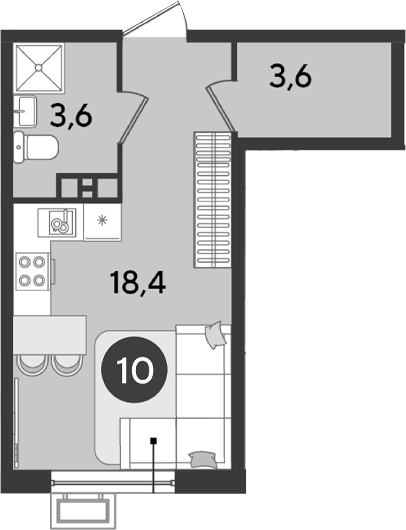 Продается 1-комн. квартира, 25.6 м²