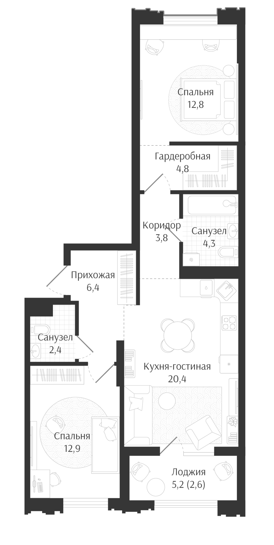 3-комн. Брют Резиденс