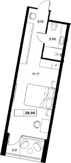 Студия, 25.87 м², 7/8 этаж, ЖК «Гостиничный комплекс Белые ночи»