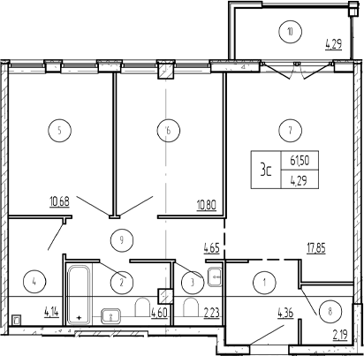 Продается 2-комн. квартира, 64.5 м²