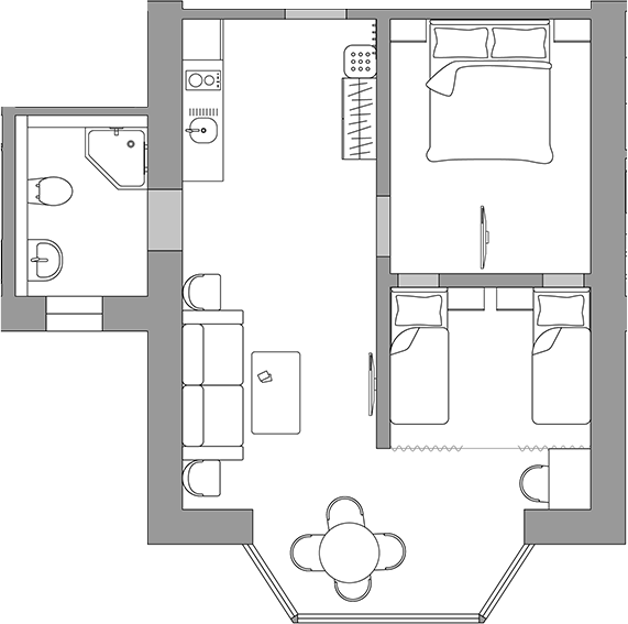 Студия, 50.9 м², 2/3 этаж, ЖК «СПА-отель Ахтари»