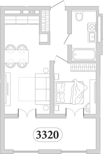 Продается 1-комн. квартира, 53.7 м²