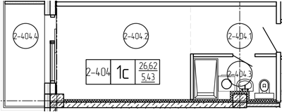 Студия, 26.62 м², 4/9 этаж, ЖК «Лучи»