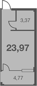 Студия, 19.2 м², 6/7 этаж, ЖК «Каравелла Португалии»