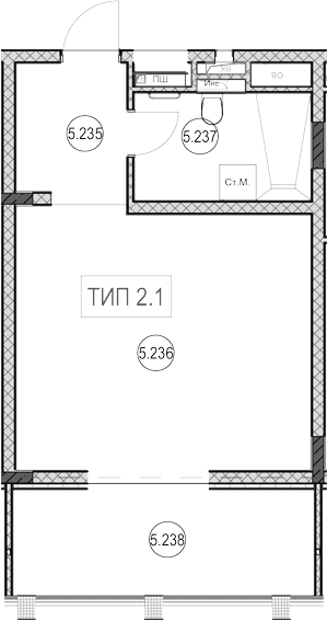 Студия, 30.8 м², 2/7 этаж, ЖК «ГК Сан Гарден Хотел&СПА»