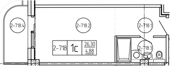 Студия, 26.79 м², 7/9 этаж, ЖК «Лучи»