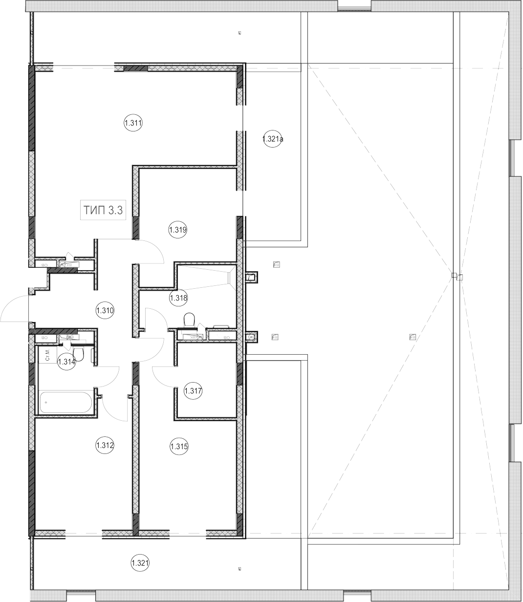 3-комн., 95.9 м², 3/5 этаж, ЖК «ГК Сан Гарден Хотел&СПА»