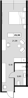 Продается 1-комн. квартира, 29.99 м²