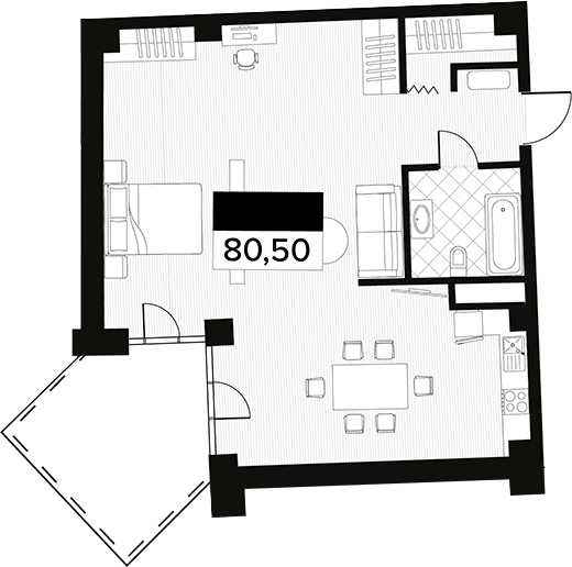 Объект, 80.5 м², 5/14 этаж, ЖК «Горизонт. AVA Сочи»