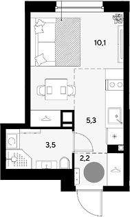 Продается 1-комн. квартира, 21.1 м²