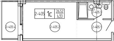 Студия, 26.52 м², 4/9 этаж, ЖК «Лучи»