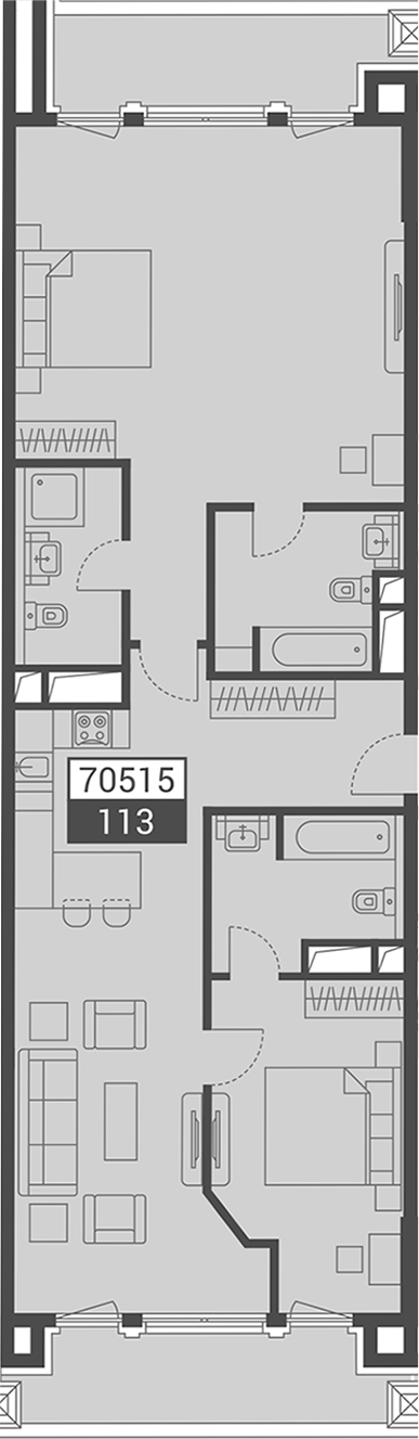 Объект, 113 м², 4/7 этаж, ЖК «Красная поляна 540»