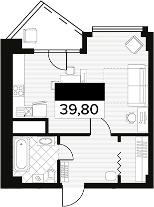Объект, 39.8 м², 4/14 этаж, ЖК «Горизонт. AVA Сочи»