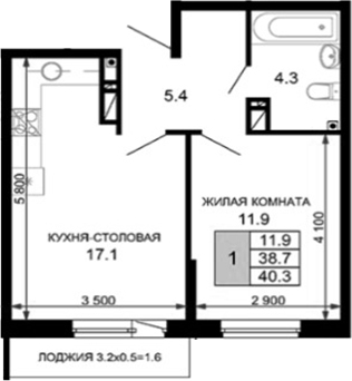 Продается 1-комн. квартира, 38.7 м²